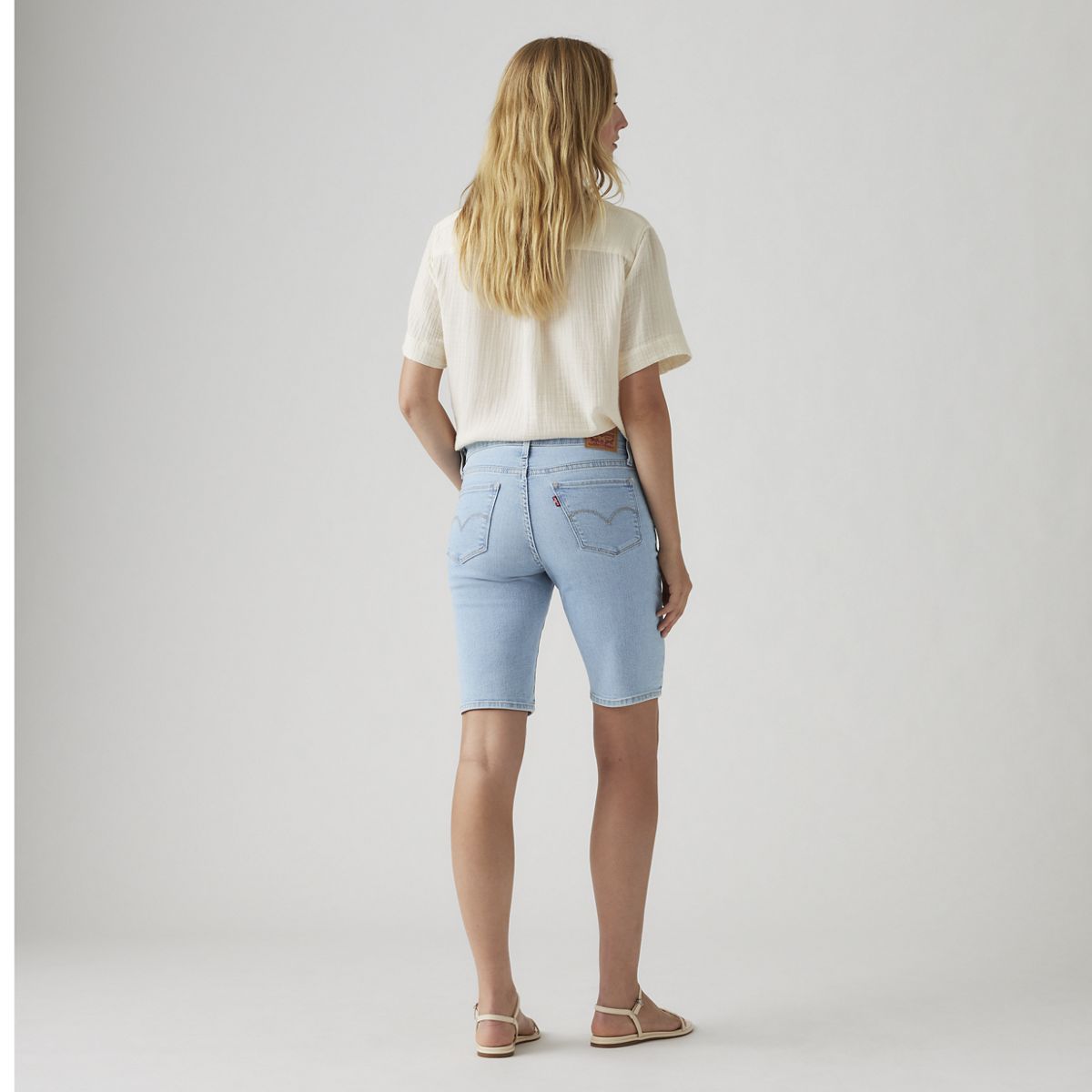 Shaping Bermuda Women's Shorts — Double Duty Short - Light Wash