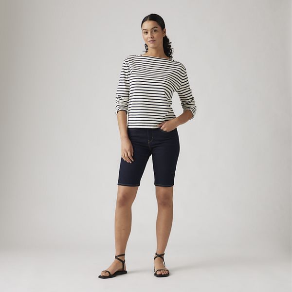 Shaping Bermuda Women's Shorts — Darkest Sky - Dark Wash