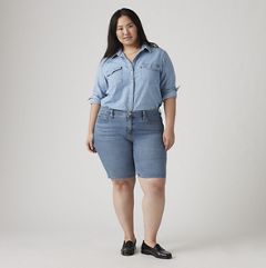 Shaping Bermuda Women's Shorts (Plus Size) — Camp Denim Short Plu - Medium Wash 2