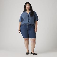 Shaping Bermuda Shorts (Plus Size) — Clever Girl Short Plus - Dark Wash 2