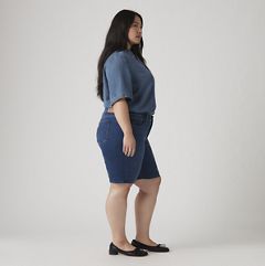 Shaping Bermuda Shorts (Plus Size) — Clever Girl Short Plus - Dark Wash 3