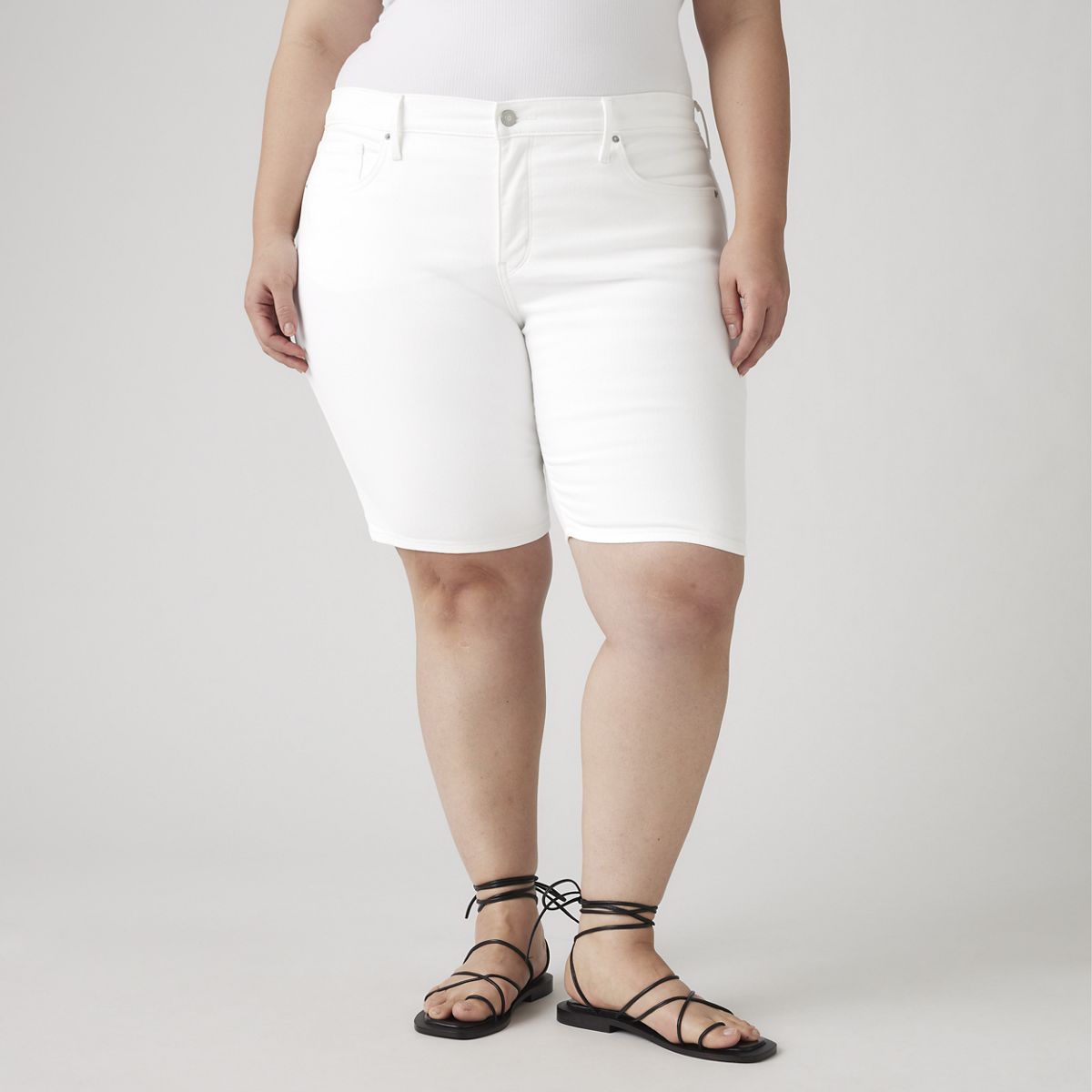 Shaping Bermuda Women's Shorts (Plus Size) — Chalk White