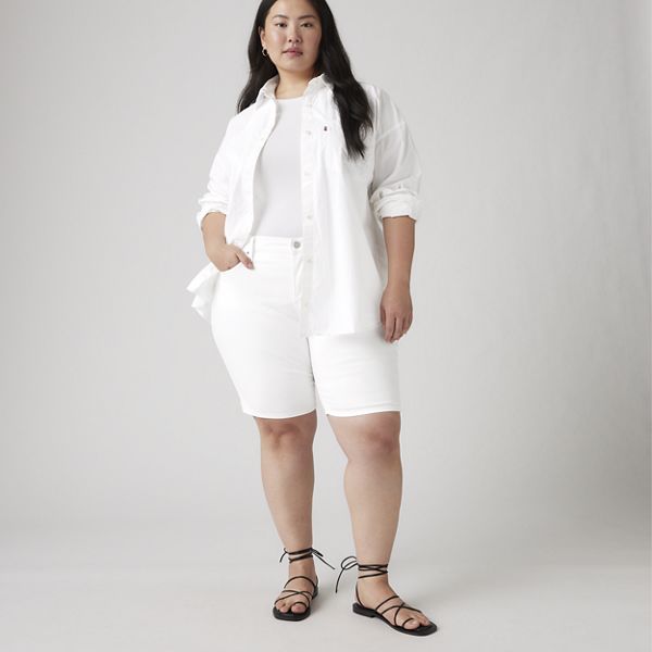 Shaping Bermuda Women's Shorts (Plus Size) — Chalk White