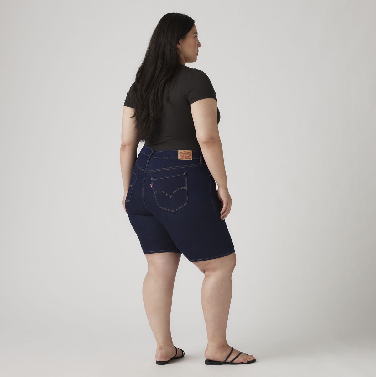 Shaping Bermuda Women's Shorts (Plus Size) — Darkest Sky - Dark Wash
