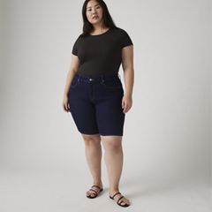 Shaping Bermuda Women's Shorts (Plus Size) — Darkest Sky - Dark Wash 1