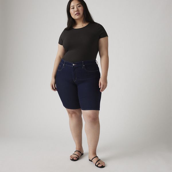 Shaping Bermuda Women's Shorts (Plus Size) — Darkest Sky - Dark Wash