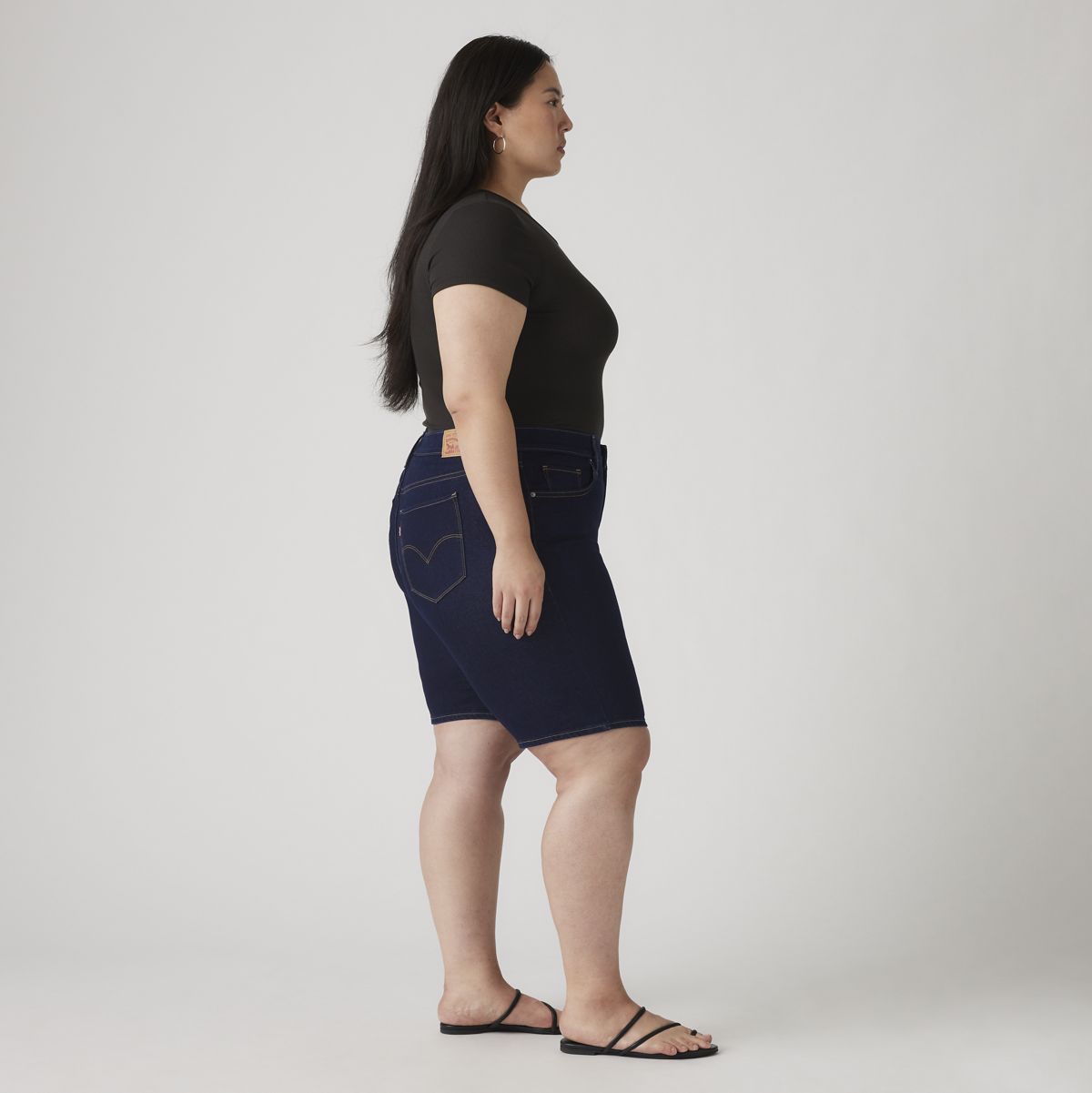 Shaping Bermuda Women's Shorts (Plus Size) — Darkest Sky - Dark Wash