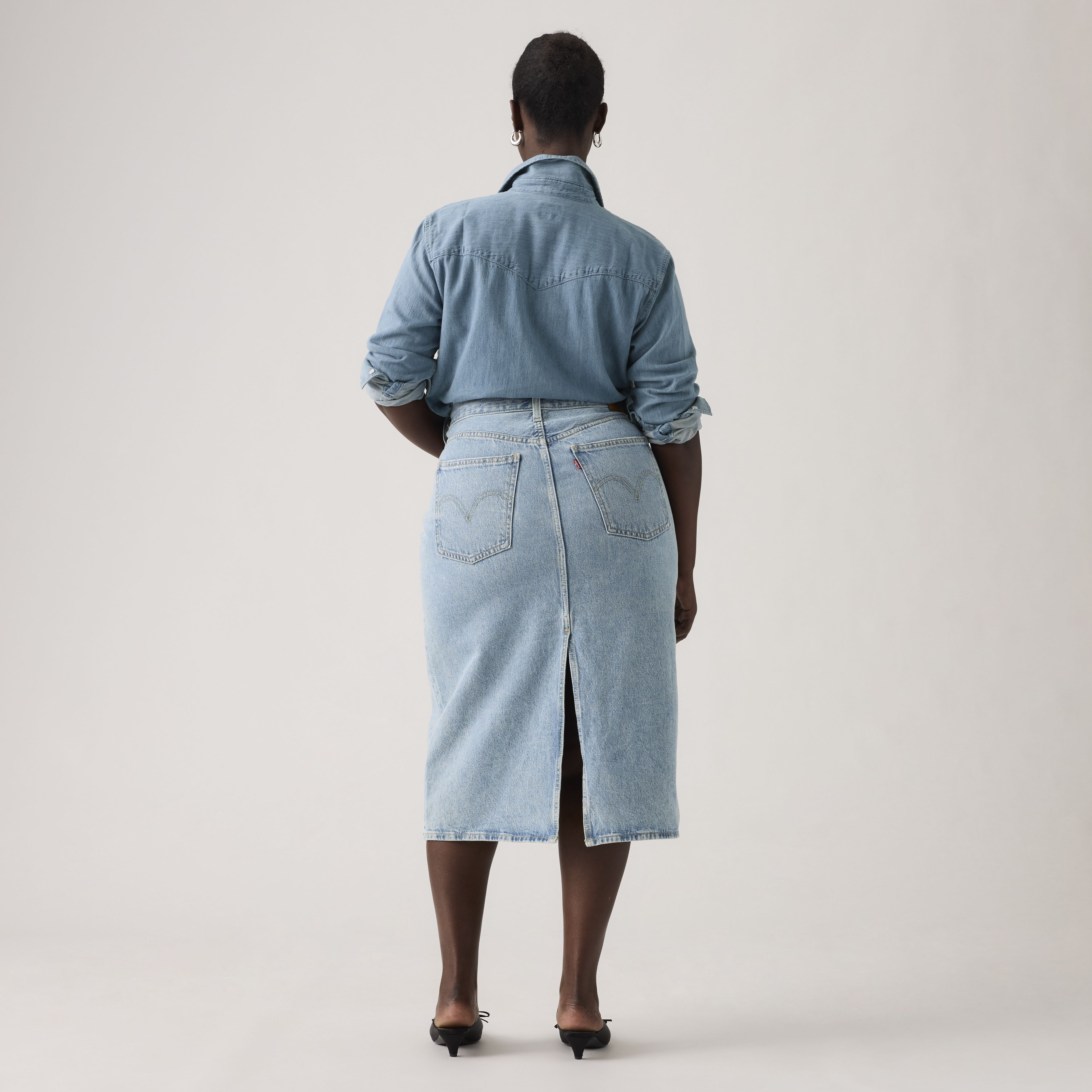 High Rise Slit Skirt