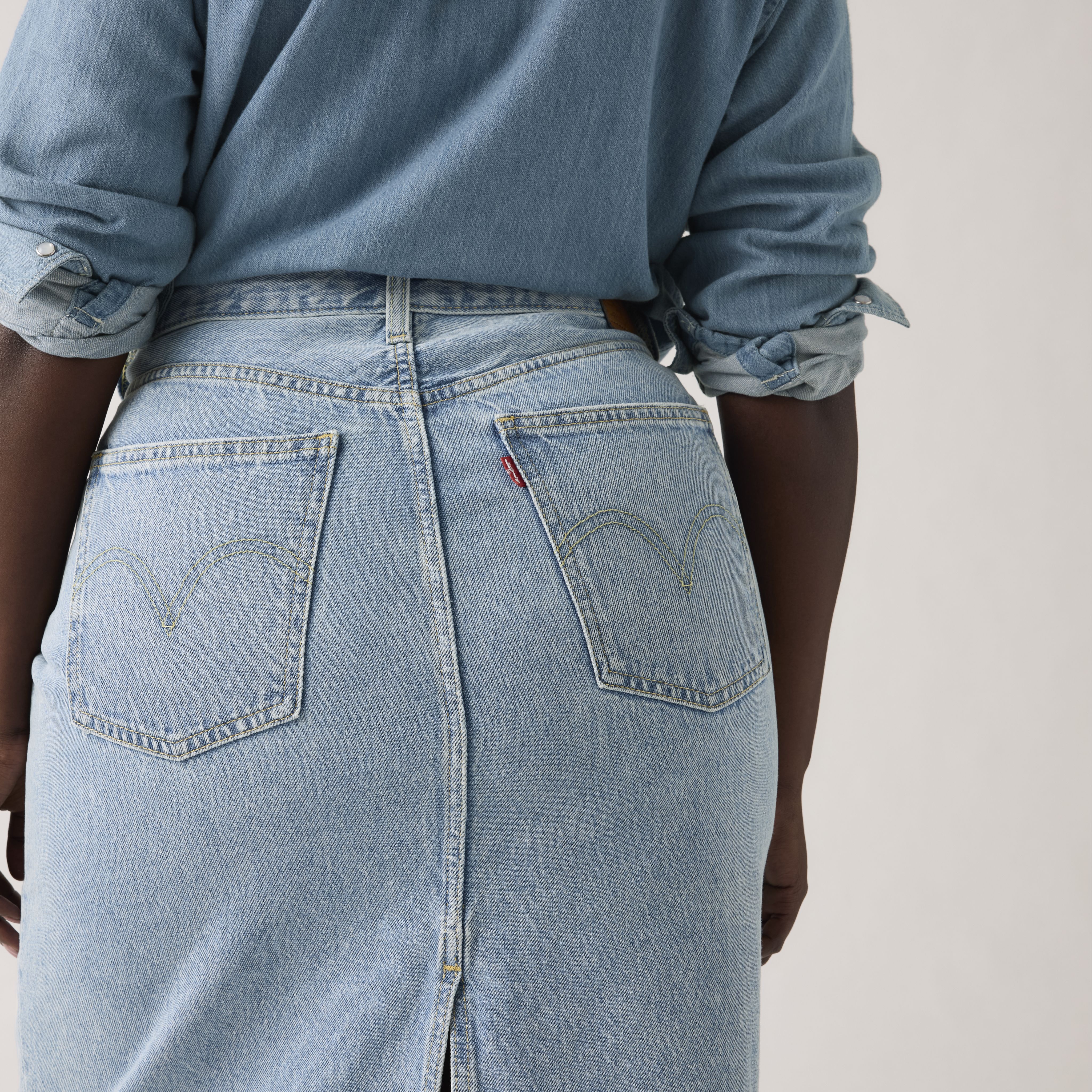 High Rise Back Slit Skirt 13