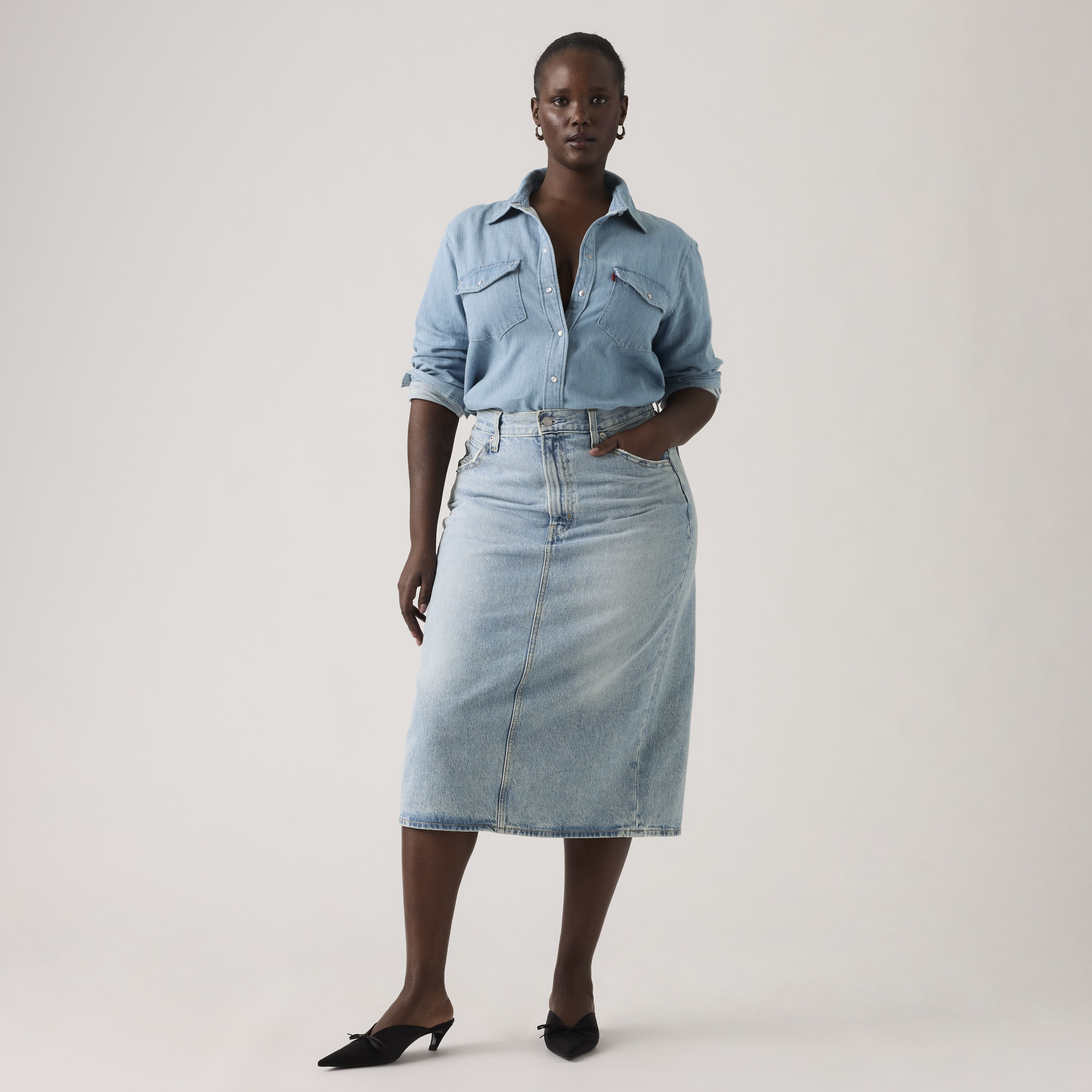 High Rise Slit Skirt