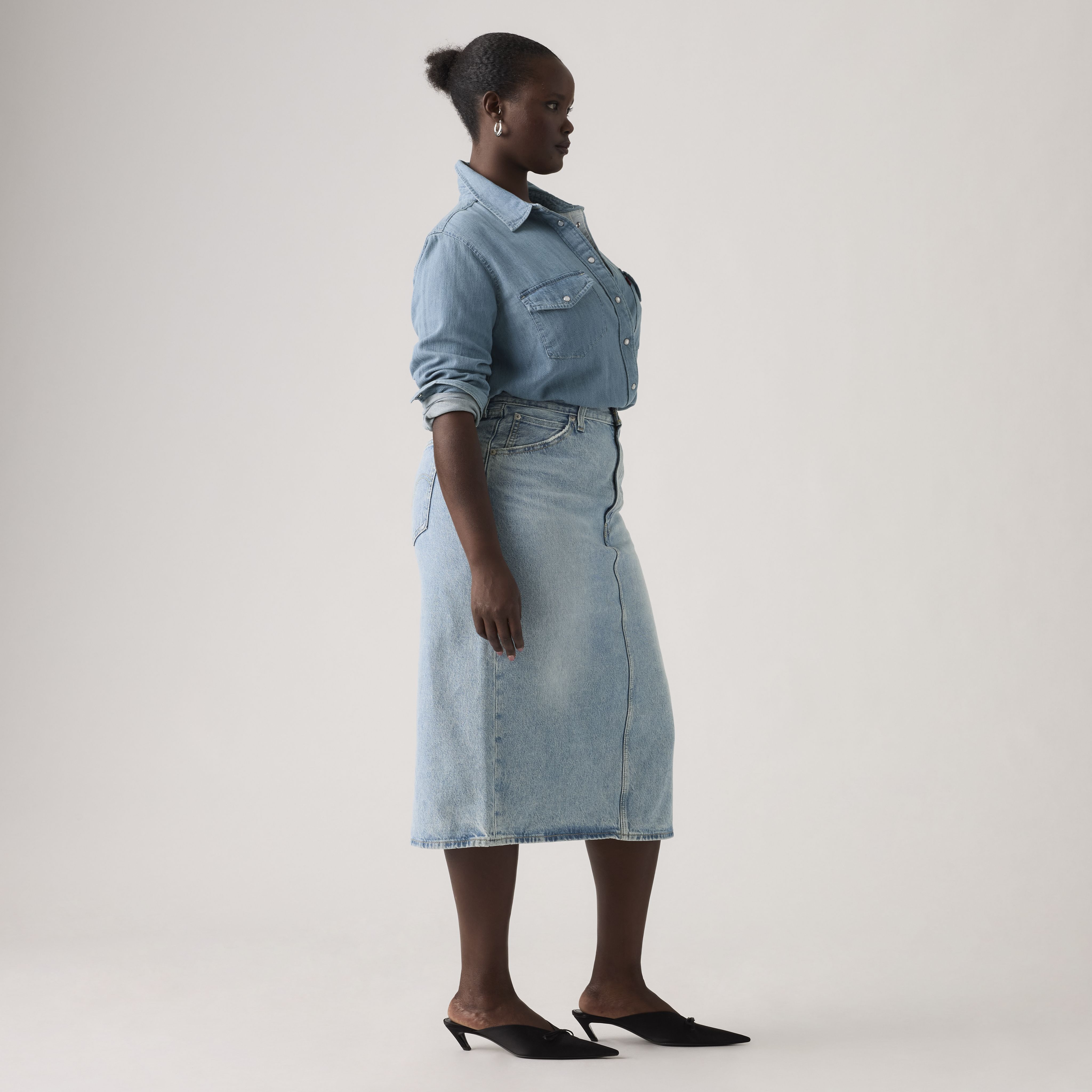 High Rise Slit Skirt