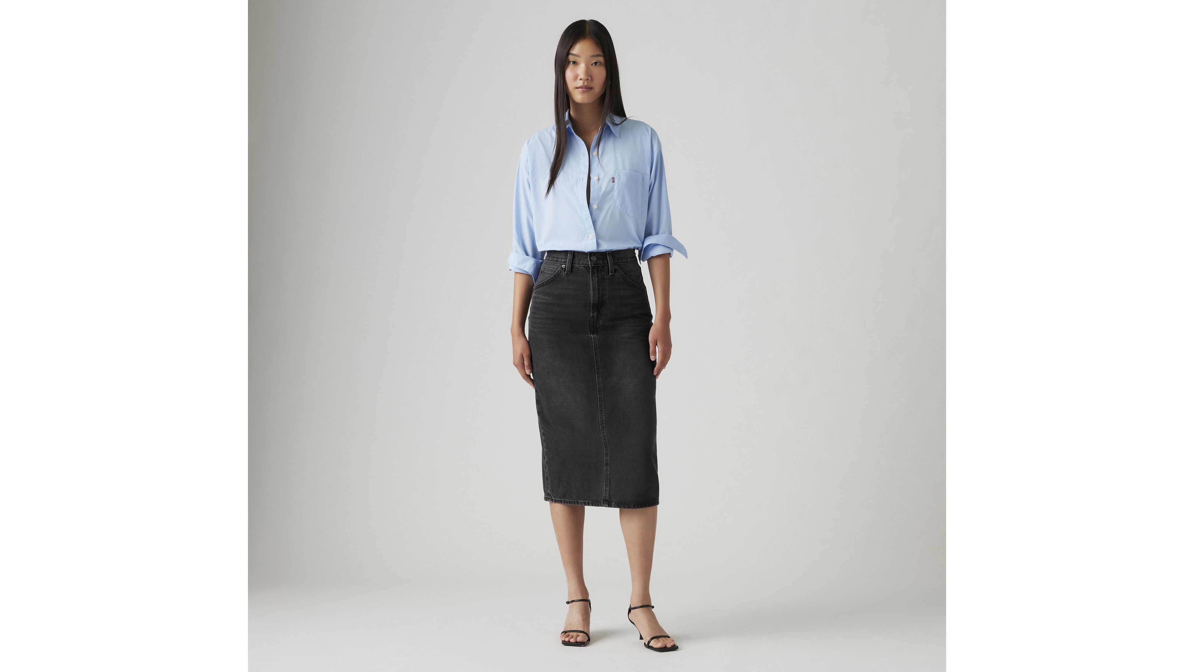 Jupe fendue taille haute 2