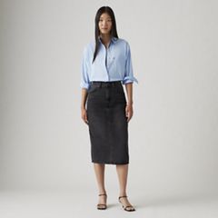 High Rise Slit Skirt — Wandering Spirit - Black 5