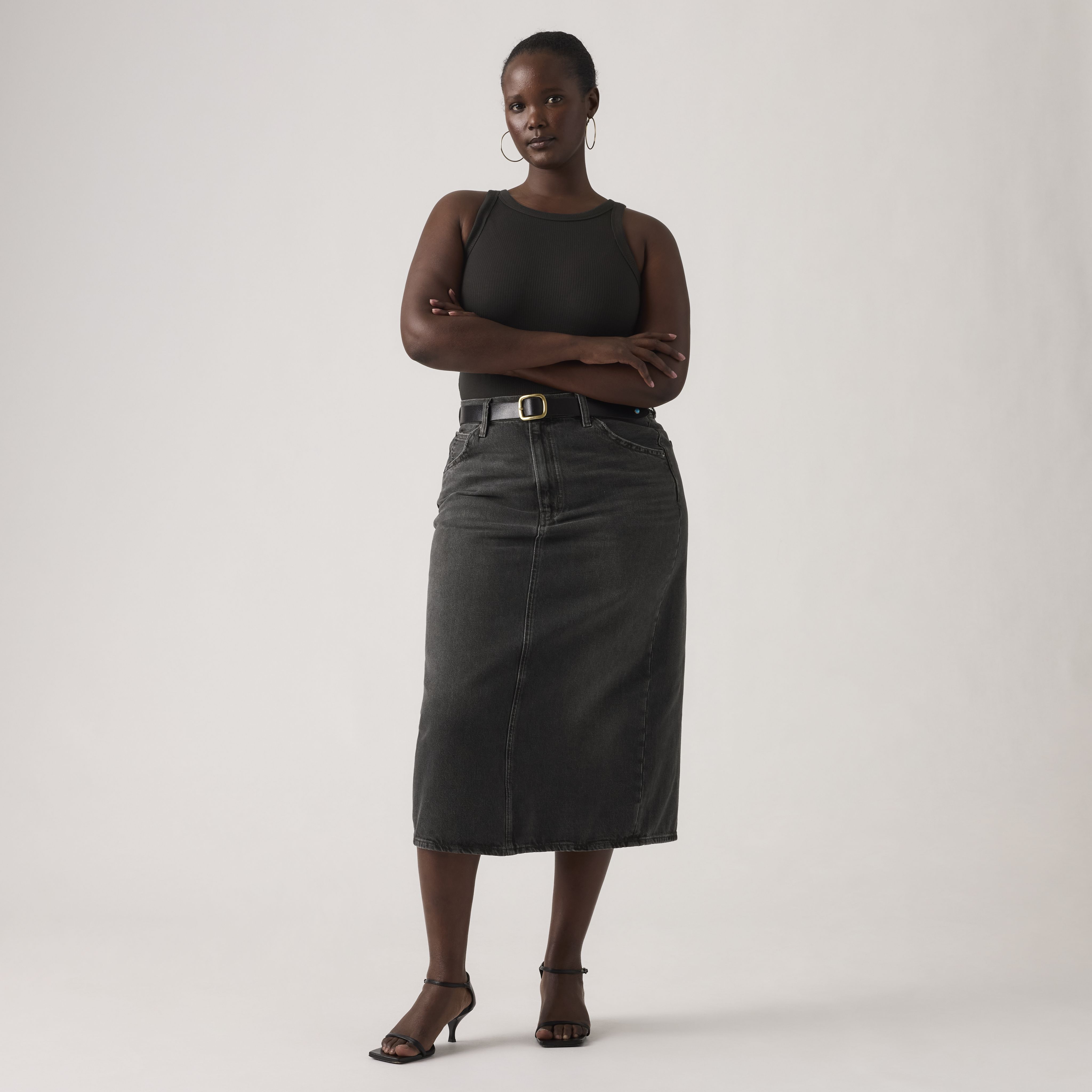 Jupe fendue taille haute 8