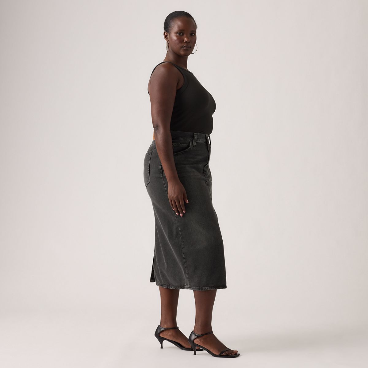 High Rise Slit Skirt — Wandering Spirit - Black