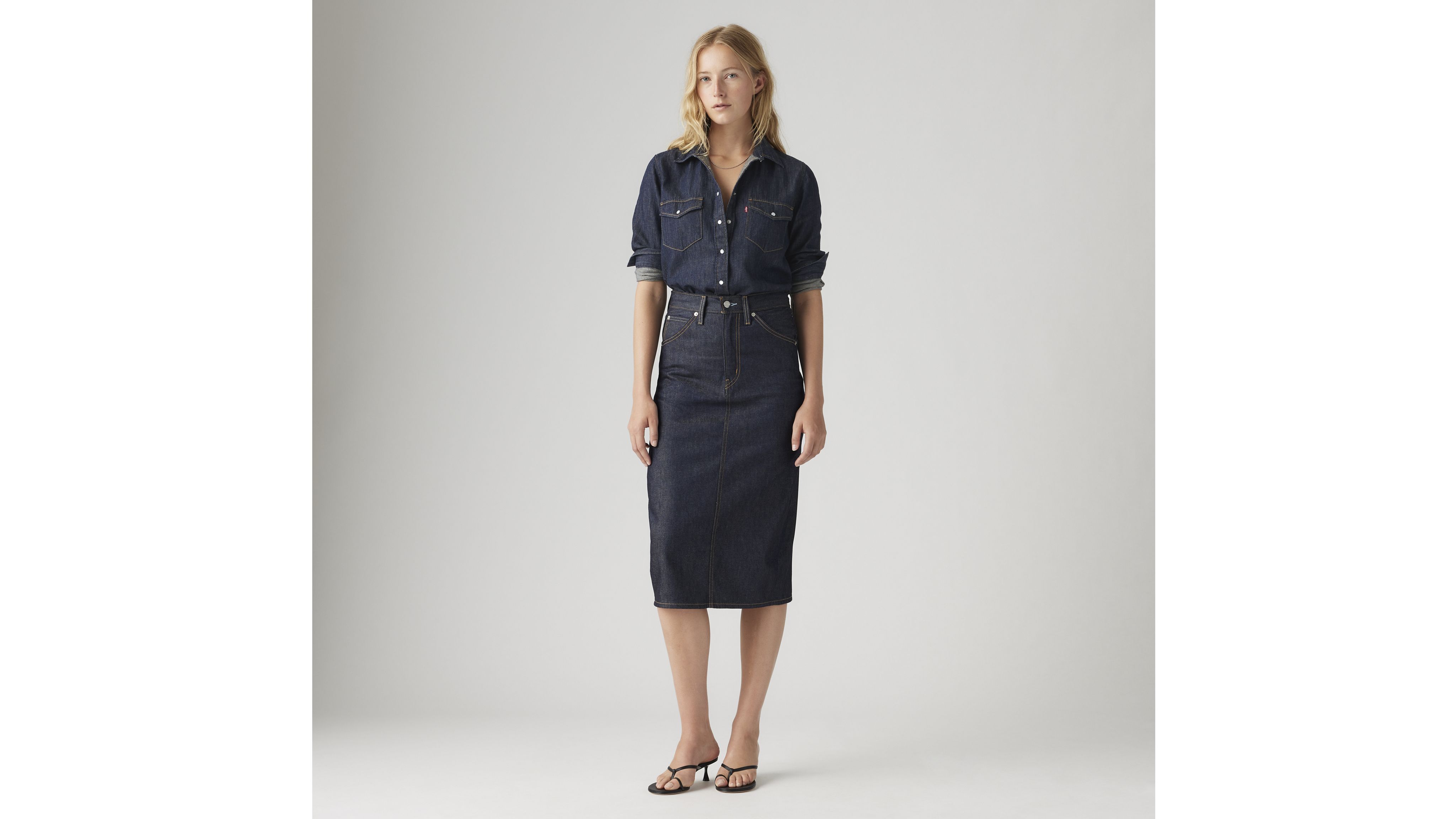 High Rise Slit Skirt 3