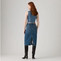 High Rise Slit Skirt — Review Time - Medium Wash 3
