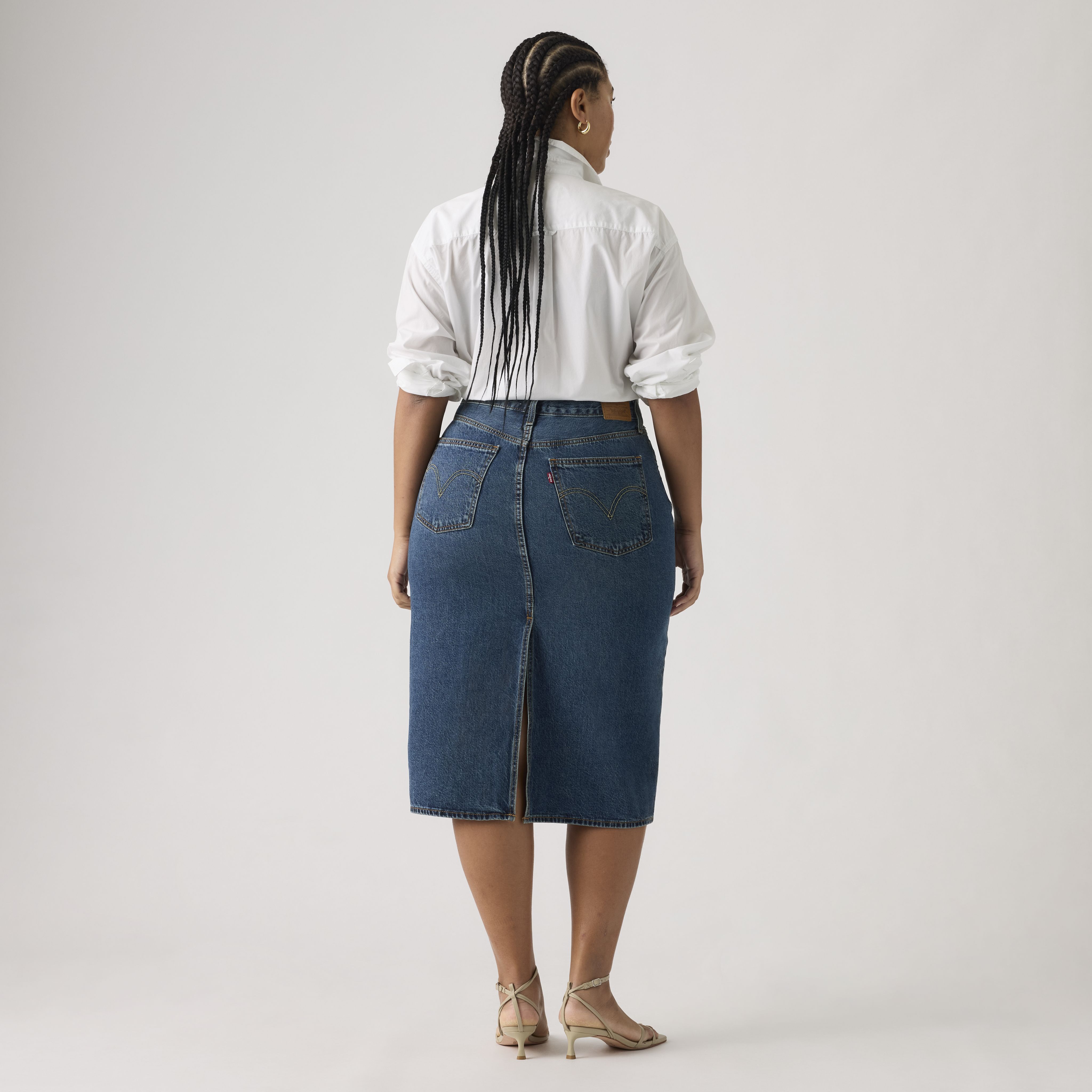 High Rise Back Slit Skirt 12