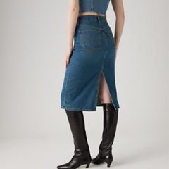 High Rise Slit Skirt — Review Time - Medium Wash 2