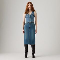 High Rise Slit Skirt — Review Time - Medium Wash 5