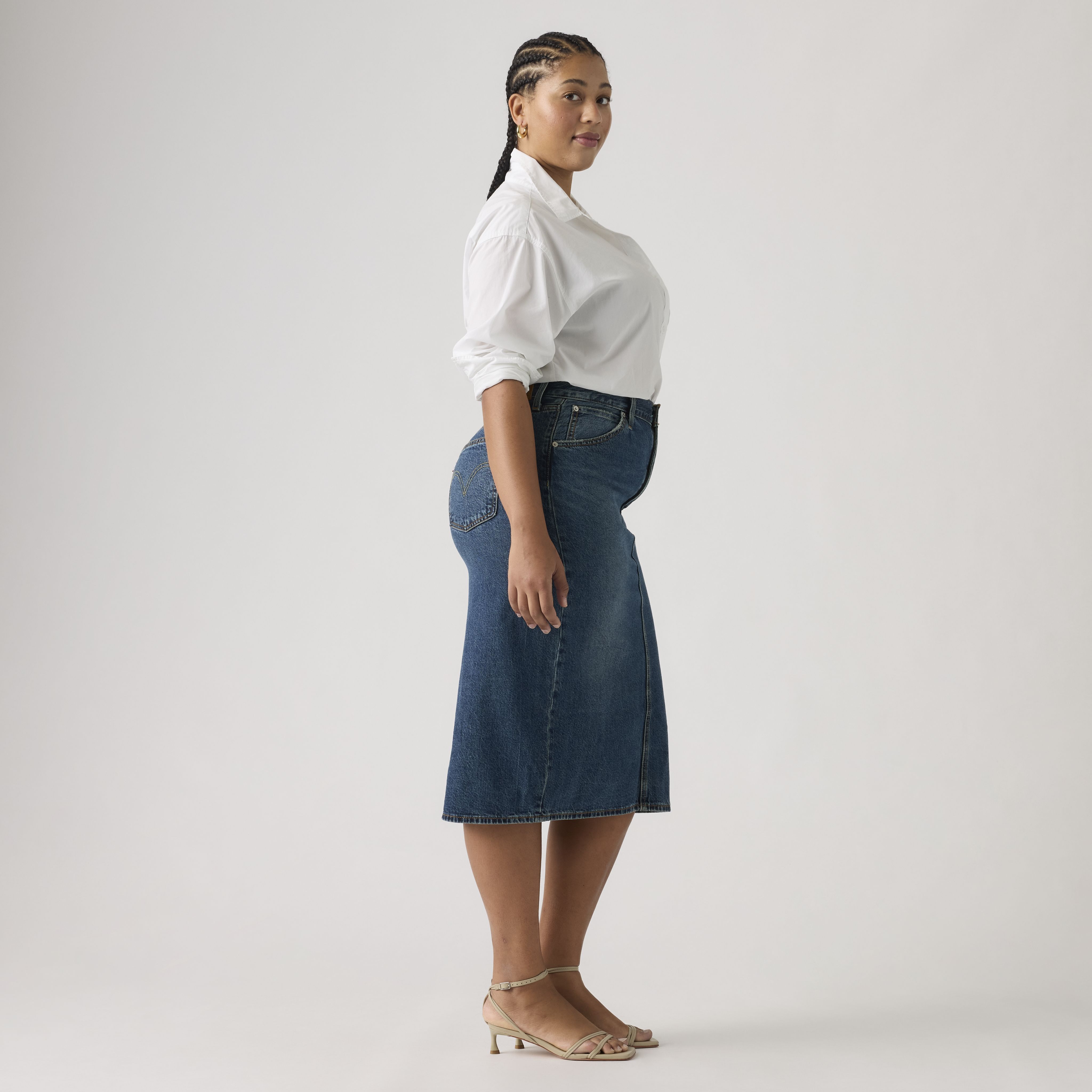 High Rise Back Slit Skirt 10