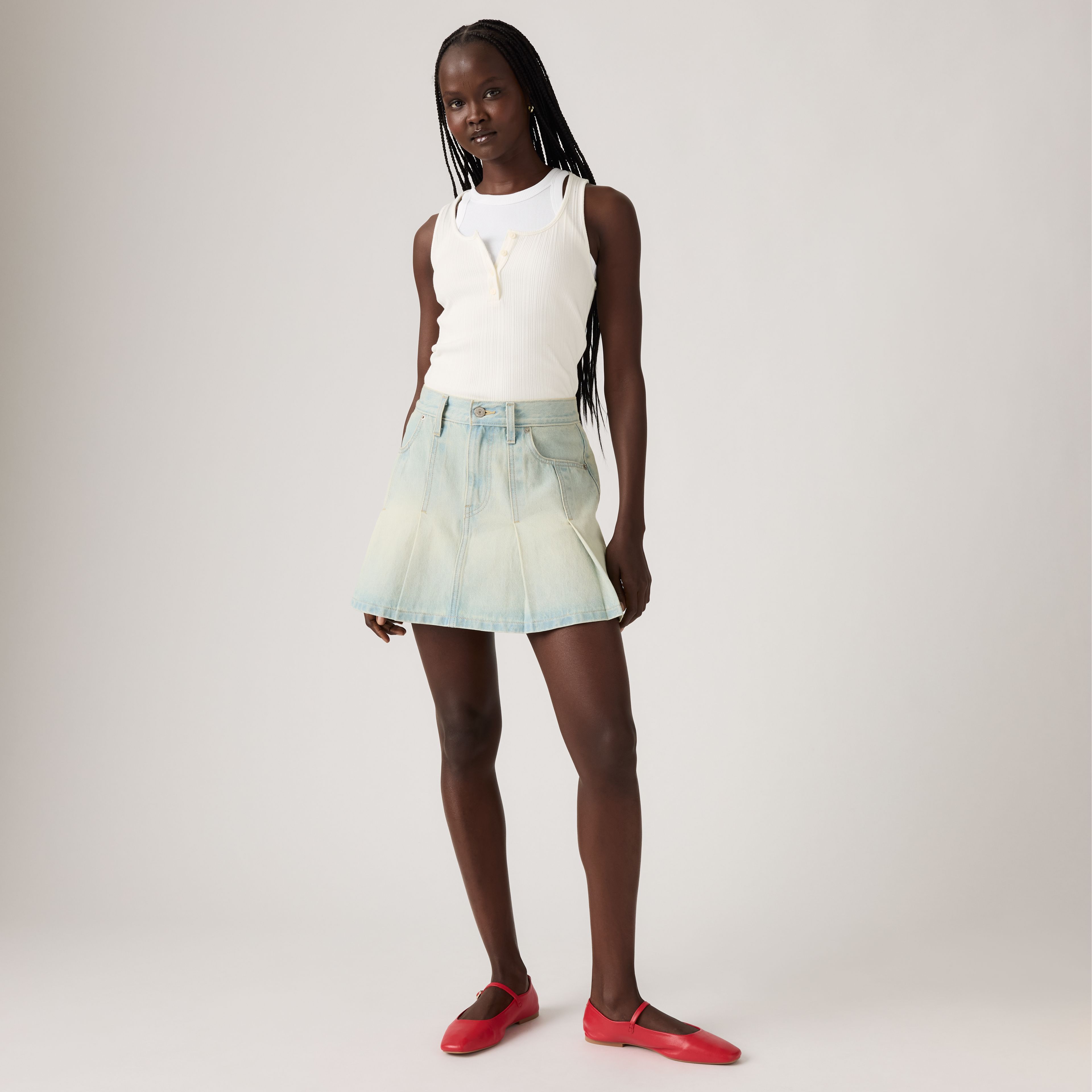 Pleated Mini Skirt