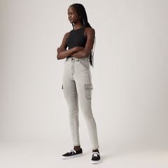 721 High Rise Skinny Cargo Women's Pants — Trerrain Of Thought - Grey 1
