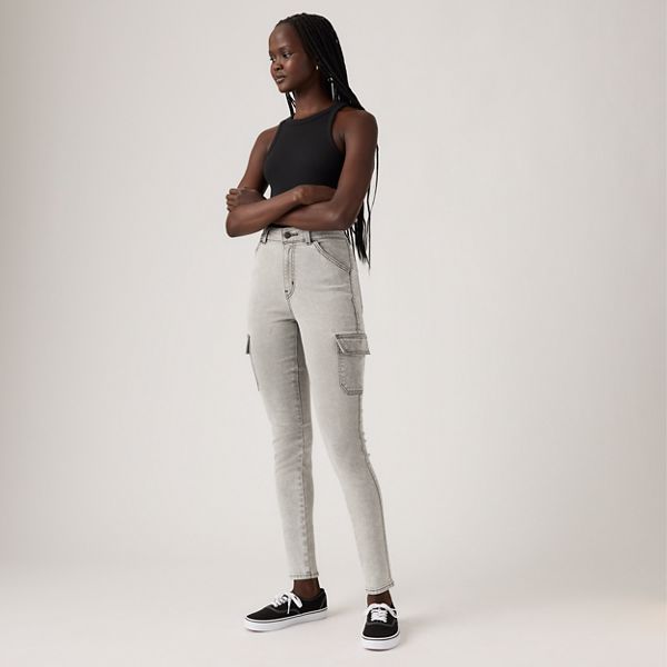 721 High Rise Skinny Cargo Women's Pants — Trerrain Of Thought - Grey
