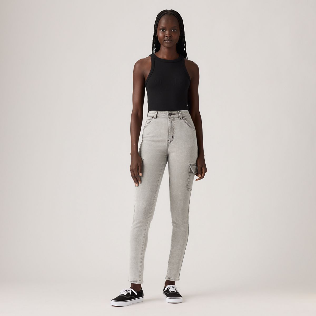 721 High Rise Skinny Cargo Women's Pants — Trerrain Of Thought - Grey