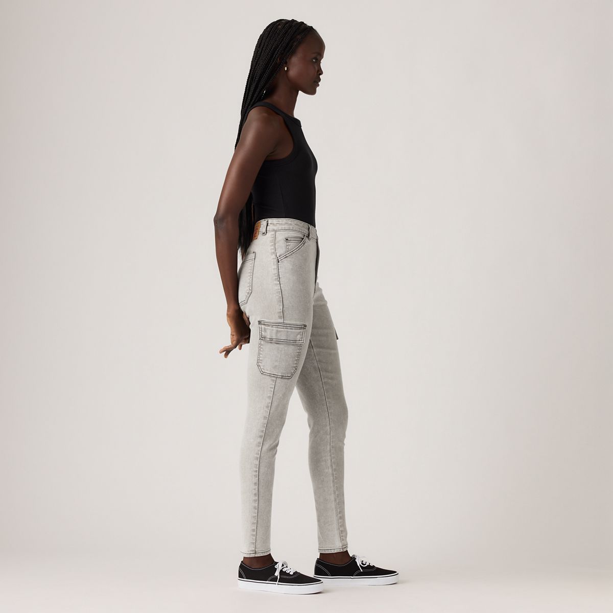 721 High Rise Skinny Cargo Women's Pants — Trerrain Of Thought - Grey