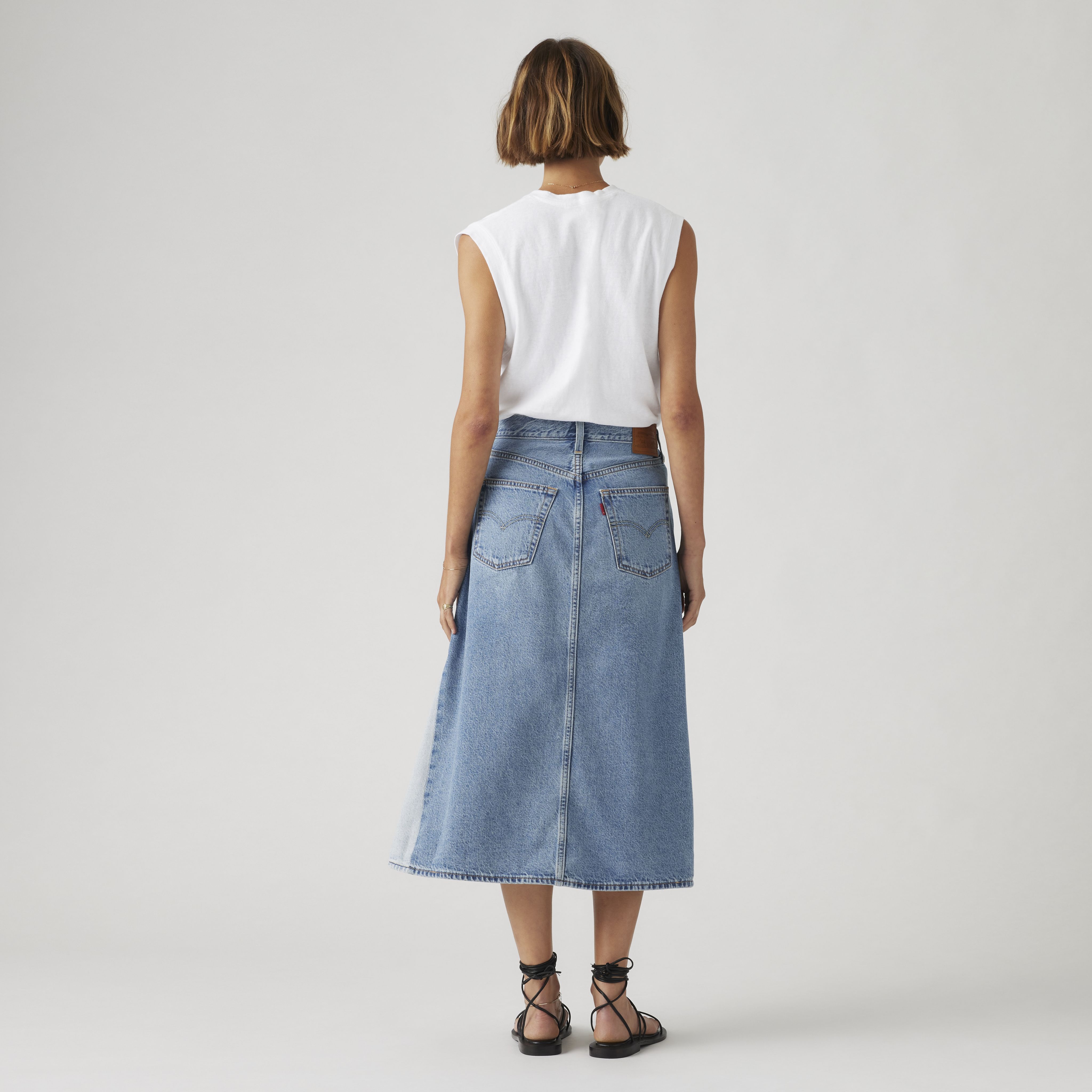 High Rise A-Line Pieced Skirt 3