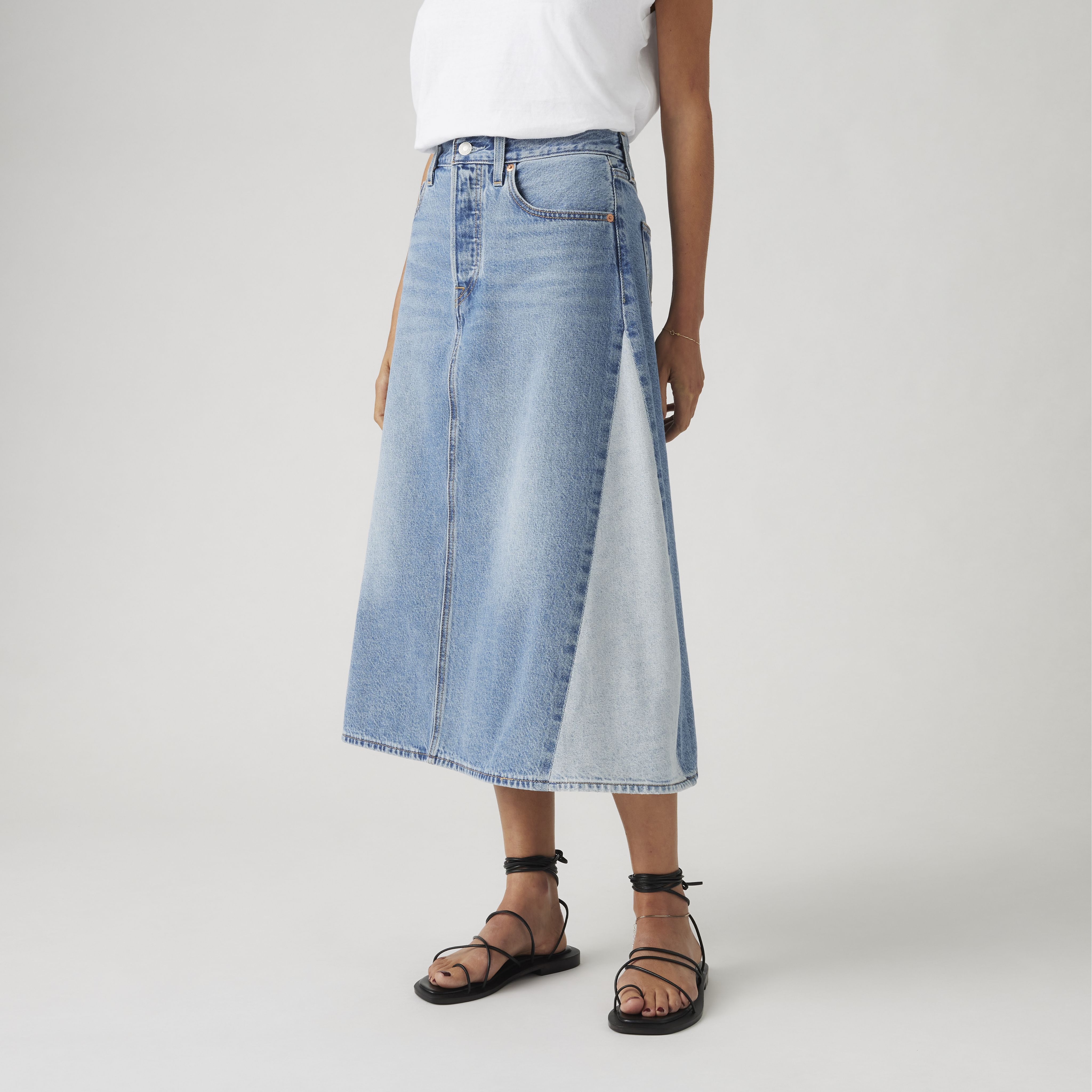 High Rise A-Line Pieced Skirt 2