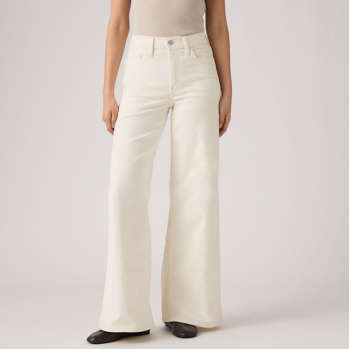 728 High-Rise Wide-Leg Women's Jeans — Egret - White