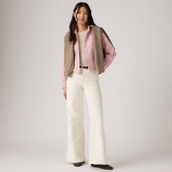728 High-Rise Wide-Leg Women's Jeans — Egret - White