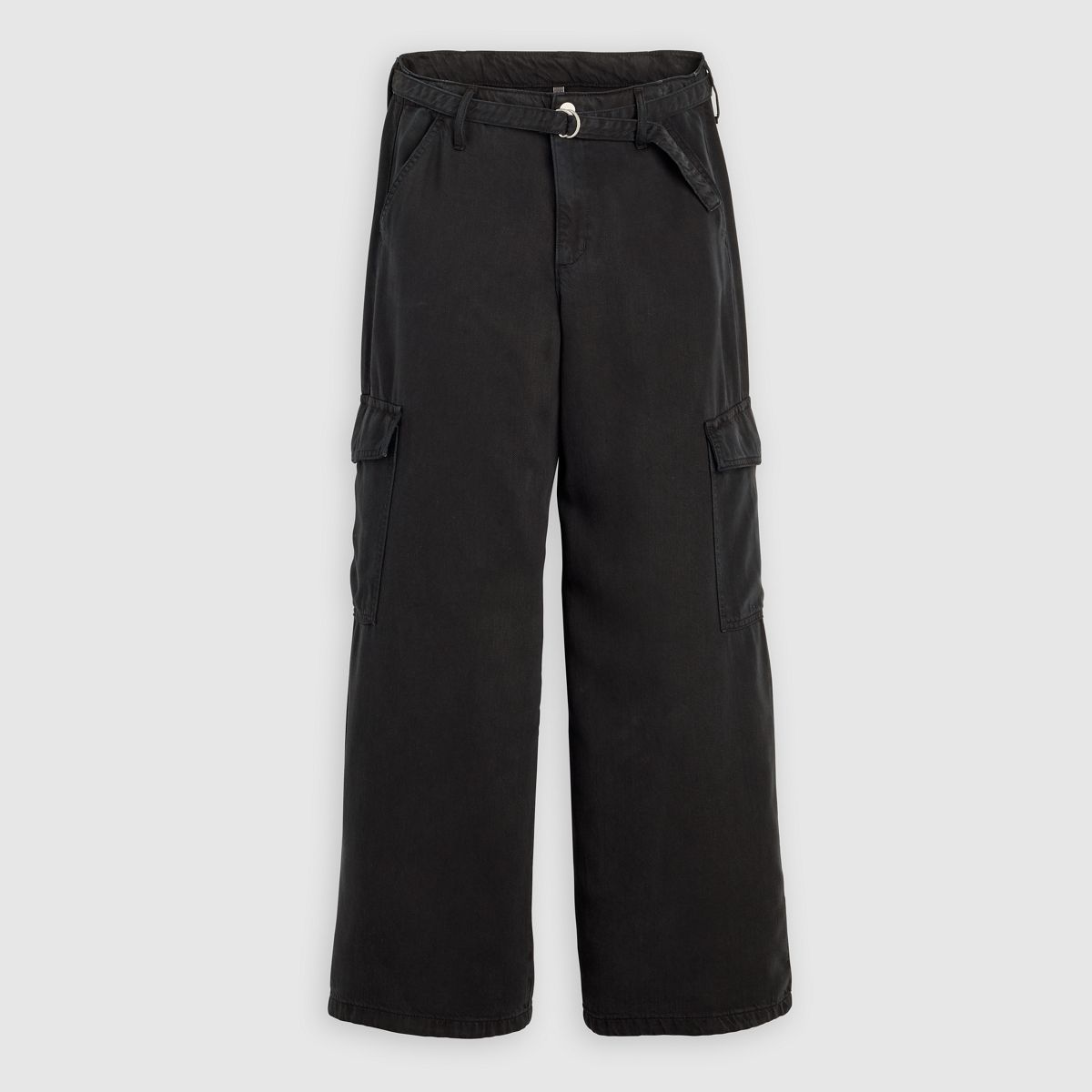 Baggy Dad Cargo TENCEL™ Women's Pants — Caviar - Black