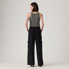 Baggy Dad Cargo TENCEL™ Women's Pants — Caviar - Black 3