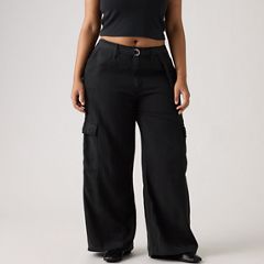 Baggy Dad Cargo TENCEL™ Women's Pants — Caviar - Black 9