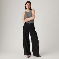 Baggy Dad Cargo TENCEL™ Women's Pants — Caviar - Black 1