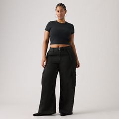 Baggy Dad Cargo TENCEL™ Women's Pants — Caviar - Black 8