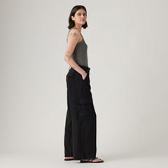Baggy Dad Cargo TENCEL™ Women's Pants — Caviar - Black 4
