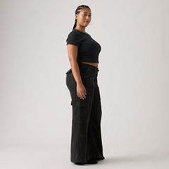 Baggy Dad Cargo TENCEL™ Women's Pants — Caviar - Black 10