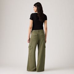 Baggy Dad Cargo TENCEL™ Women's Pants — Drapey Ivy Green Gd - Green 5