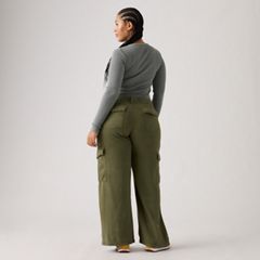 Baggy Dad Cargo TENCEL™ Women's Pants — Drapey Ivy Green Gd - Green 14