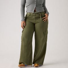 Baggy Dad Cargo TENCEL™ Women's Pants — Drapey Ivy Green Gd - Green 11