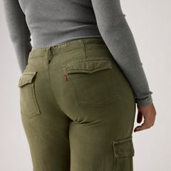 Baggy Dad Cargo TENCEL™ Women's Pants — Drapey Ivy Green Gd - Green 15
