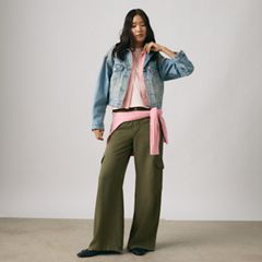 Baggy Dad Cargo TENCEL™ Women's Pants — Drapey Ivy Green Gd - Green 1