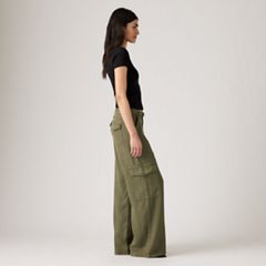 Baggy Dad Cargo TENCEL™ Women's Pants — Drapey Ivy Green Gd - Green 6