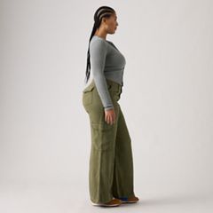 Baggy Dad Cargo TENCEL™ Women's Pants — Drapey Ivy Green Gd - Green 12