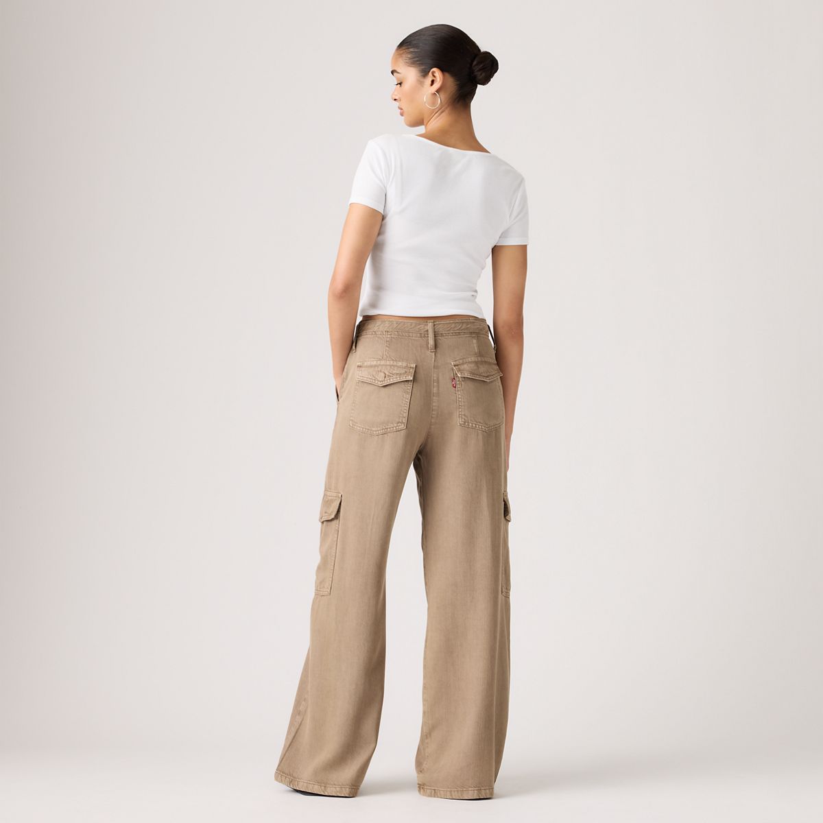 Baggy Dad Cargo TENCEL™ Women's Pants — Drapey Pine Bark Gd - Brown