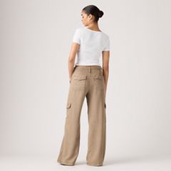 Baggy Dad Cargo TENCEL™ Women's Pants — Drapey Pine Bark Gd - Brown 3